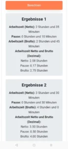 Arbeitszeit-Rechner Screenshot 8