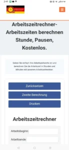 Arbeitszeit-Rechner Screenshot 1
