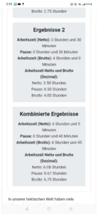 Arbeitszeit-Rechner Screenshot 9