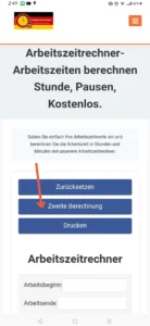 Arbeitszeitrechner Screenshot 3