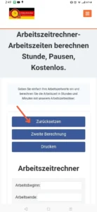 Arbeitszeitrechner Screenshot 2
