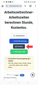 Arbeitszeit-Rechner Screenshot 10