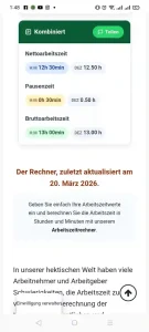 Arbeitszeit Rechner Screenshot 9