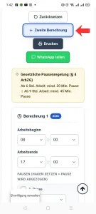 Arbeitszeitrechner Screenshot 3, Bild